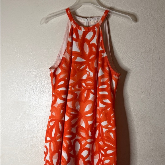 Trina Turk Dresses & Skirts - Trina Turk Orange & White Painterly Floral Halter Dress